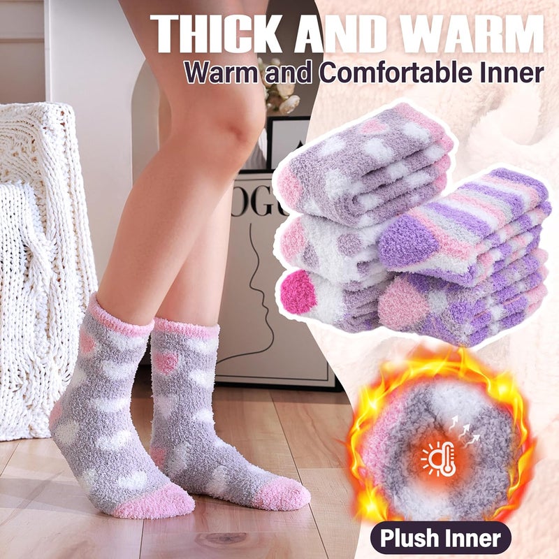 ANTSANG Womens Fuzzy Socks Fluffy Slipper Cozy Cabin Winter Soft Fleece Warm Comfy Thick Christmas Gift Socks - Image 4